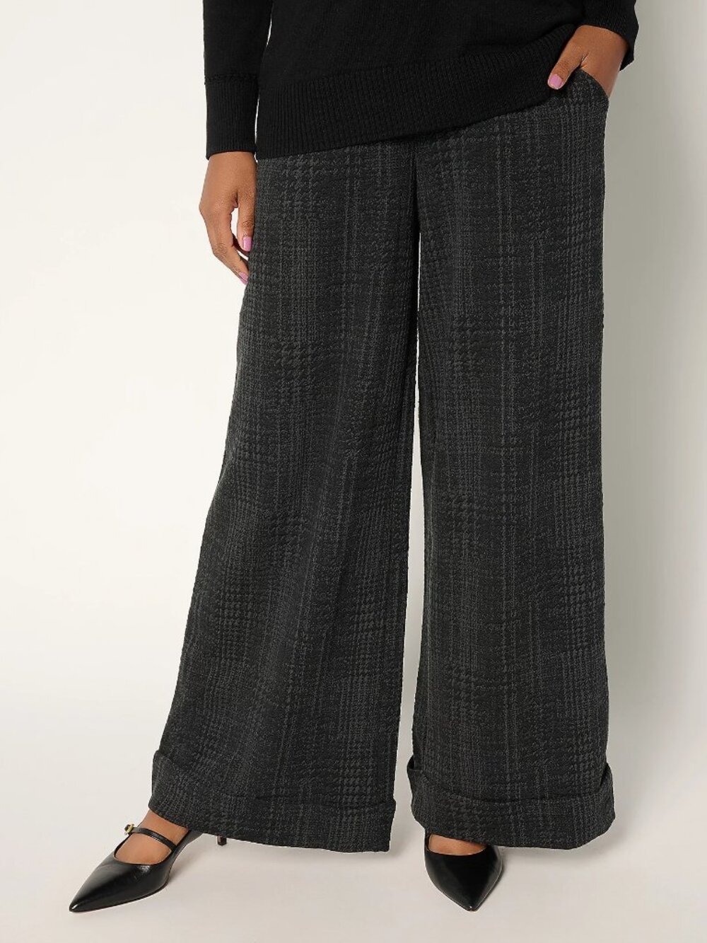 BEAUTIFUL by Lawrence Zarian Petite Textured Knit Trouser, Sz PS a707985